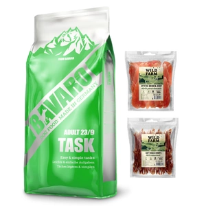 Josera Bavaro Task 23/9 18kg + Leckereien Wild Farm 2x500g