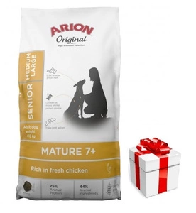 ARION Original Mature 7+ Senior Medium & Large Chicken Trockenfutter für Hunde 12 kg + Überraschung für den Hund