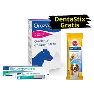 Orozyme-Collagen Strips für Hunde, Größe L 141g & VIRBAC Zahnpasta zur enzymatischen + DentaStix GRATIS!