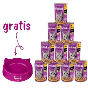 WHISKAS Adult Dose - Nassfutter mit Huhn in Sauce 10x400g + KATZENNAPF GRATIS!!