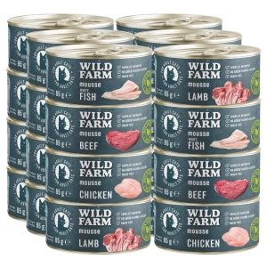 WILD FARM Mousse MIX 24x85g - getreidefreie Mousse für Katzen