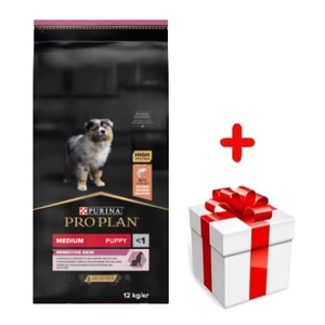 PURINA PRO PLAN Medium Puppy Sensitive Skin OPTIDERMA 12kg + Überraschung für den Hund