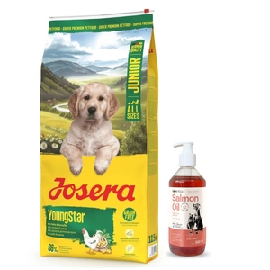 JOSERA YoungStar - getreidefrei 12,5 kg + LAB V Lachsöl für Hunde und Katzen 500ml