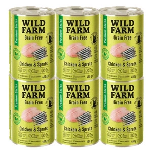 WILD FARM Premium Grain Free Huhn und Sprotten 12x400g - getreidefreies Katzenfutter