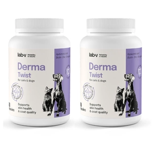 Lab-v Derma Twist - Haut-, Fell- und Barriereunterstützung für Hunde und Katzen 2x60 Kapseln zum Aufdrehen