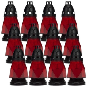 LUKS Grabstein Kerze rot 159KT 16.5cm 12St