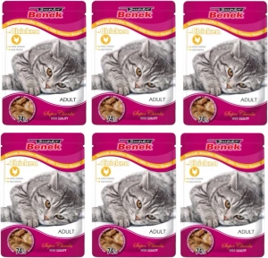 SUPER BENEK Adult Beutel mit Huhn für Katzen 24x100g