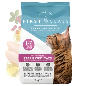 First Class Sterilised 1.5kg - Trockenfutter für sterilisierte Katzen mit Huhngeschmack