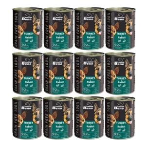 Super Beno PIES Getreidefreie Leckerbissen mit Truthahn und Kaninchen in Soße 12x415g