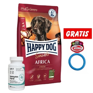 Happy Dog Supreme Africa 12,5kg & LAB-V Immuno Hard 45 Kapseln + Ring für Hunde 9,5cm GRATIS!