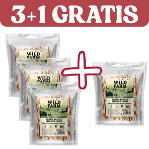WILD FARM Huhn und Kabeljau Sandwich 500g Hundeleckerli 3+1 GRATIS