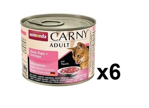 Animonda Cat Carny Adult Rind, Pute und Shrimps 6x200g