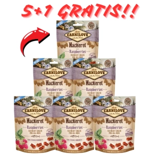 Carnilove Crunchy Snack, Makrele und Himbeere 200 g 5+1 GRATIS!!