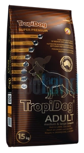 TROPIDOG SUPER PREMIUM ADULT MEDIUM & LARGE BREED LAMB WITH RICE 15kg