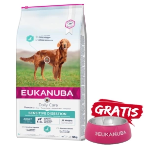 EUKANUBA Daily Care Adult Sensitive Digestion 12kg + Hundenapf GRATIS!