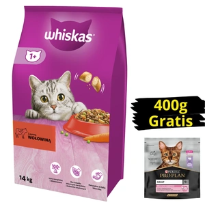 WHISKAS Adult 14 kg - Trockenfutter für ausgewachsene Katzen, mit leckerem Rindfleisch