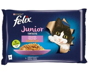 FELIX Fantastic Junior Gelee mit Huhn und Lachs 4x85g