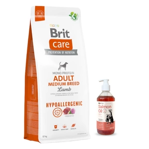 BRIT CARE Dog Hypoallergenic Adult Medium Breed Lamb 12kg + LAB V 500ml -5% billiger!!!