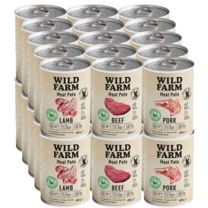 Wild Farm Pate Lamb MIX 30x400g glutenfreies Hundefutter