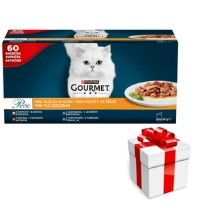 Purina Gourmet Perle Mini Filets in Sauce Katzenfutter 60x85g + Überraschung für die Katze