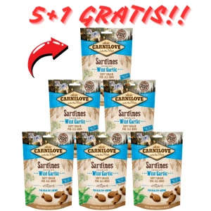 Carnilove Semi Moist Snack, Sardinen und Bärlauch 200 g 5+1 GRATIS!!