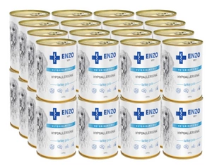 ENZO VET Hypoallergenes Futter mit Pute für Hunde 32x400g