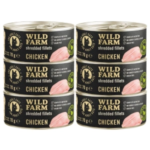 WILD FARM Fillets Huhn 6x70g - getreidefreies Katzennassfutter in Brühe