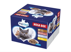 PreVital Mega Box Nassfutter für Katzen 24x100g
