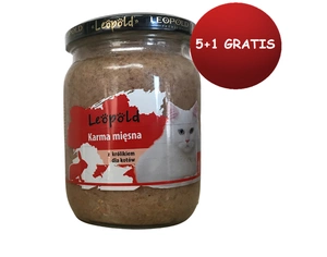Leopold Kaninchenfleischfutter für Katzen 6x500g (Dose)