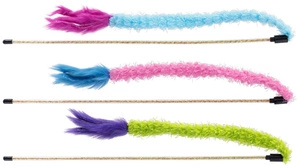 Kerbl – Katzenspielzeug, Angel, verschiedene Farben, grün/blau/rosa, 48 cm