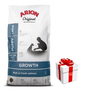 ARION Original Growth Lachs Puppy Große Rassen 12kg + Überraschung für den Hund