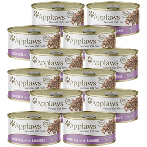 Applaws Katze Makrele und Sardinen 12x70g CUP