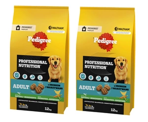 PEDIGREE® Adult Professional Nutrition 2x12kg mit Geflügel und Gemüse - Trockenvollnahrung für ausgewachsene Hunde großer und mittlerer Rassen