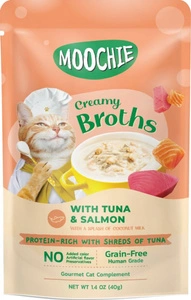 MOOCHIE Creamy Broths With Tuna & Salmon Grain-Free 40g Cremige Brühe mit Thunfisch und Lachs