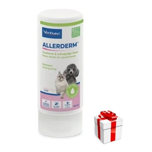 Virbac Allerderm Shampoo für trockene und schuppige Haut für Hunde und Katzen 250 ml + Überraschung für den Hund