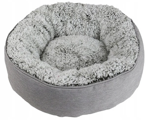 Hundebett grau M oval PLUSHY 60x60x14cm