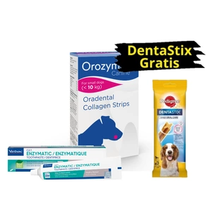 Orozyme-Collagen Strips für Hunde, Größe S 224g & VIRBAC Zahnpasta zur enzymatischen + DentaStix GRATIS!