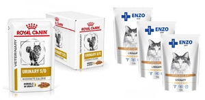 ROYAL CANIN Cat Urinary Moderate Calorie 12x85g Sauce + ENZO VET Urinary mit Huhn in Sauce für Katzen 3x100g