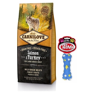 CARNILOVE ADULT LARGE BREED LACHS & TRUTHAHN 12kg + Gummiknochen GRATIS!