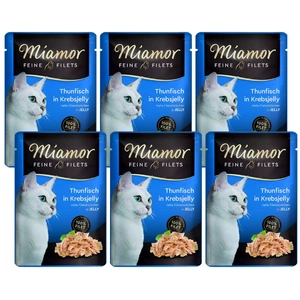Miamor Feine Filets - Katzennassfutter Thunfisch in Krabbengelee 6x100g