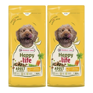 VERSELE-LAGA Happy Life Adult mit Huhn 2x12,5kg - Hundefutter für Erwachsene mit Huhn