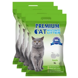 Premium-Katzenklumpstreu aus Bentonit - Apfel für Katzen 4x5L