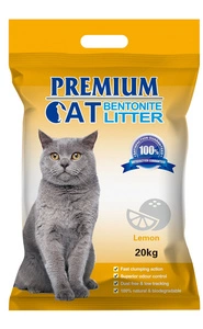 Premium-Katzenklumpstreu aus Bentonit - Zitrone für Katzen 20kg
