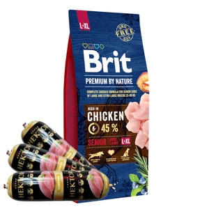 BRIT Premium By Nature Senior L+XL 15kg + Hektor mit Geflügel 3x900g