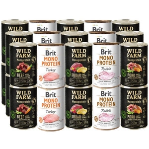 Wild Farm Monoprotein + BRIT MONO PROTEIN MIX 30x400g