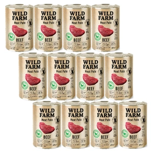 Wild Farm Pate Beef 12x400g glutenfreies Hundefutter