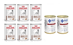 ROYAL CANIN Hepatic HF 6x420g + ENZO VET Hepatic für Lebererkrankungen für Hunde 2x400g