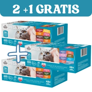 Frendi Sachets für Katzen Fleischgeschmack in Sauce 96x100g + 48x100g GRATIS