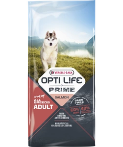 VERSELE-LAGA Opti Life Prime Adult Salmon 2x12,5kg - Getreidefreies Futter für ausgewachsene Hunde mit Lachs