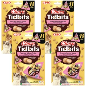 INABA Cat Churu Leckerbissen - Thunfisch und Lachs 4x(8x12g)